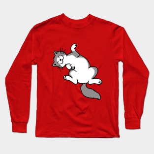 playful black and white cat Long Sleeve T-Shirt